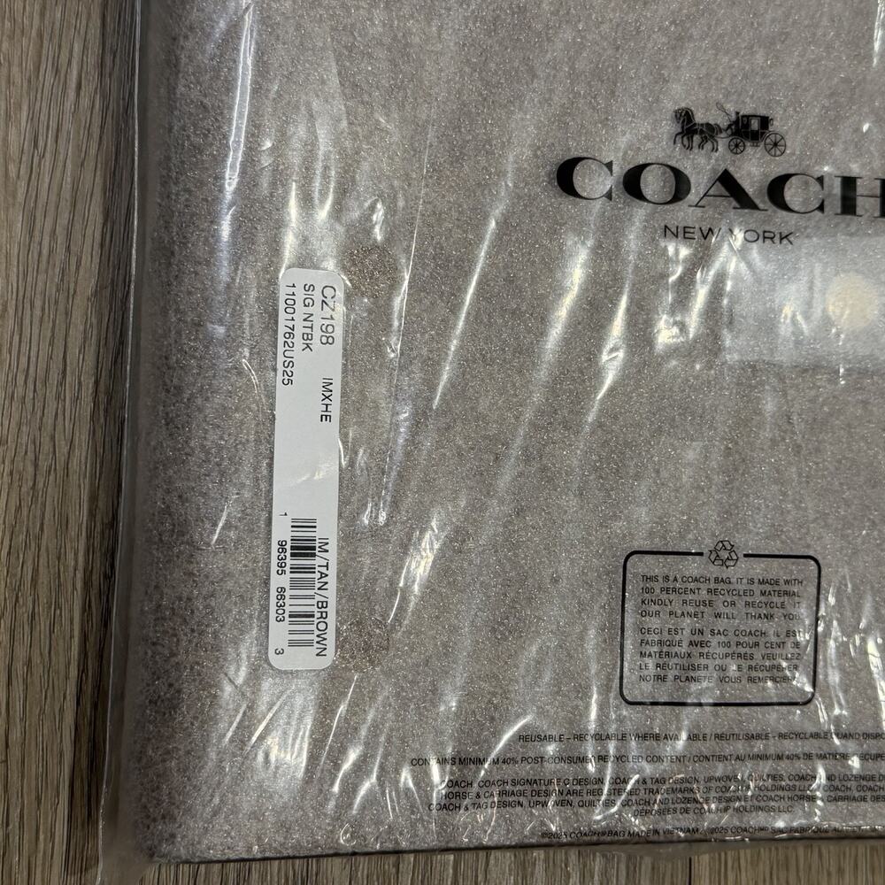 Coach NWT Notebook Signature Canvas Tan/Brown Factory Sealed Back To School - Picture 5 of 6